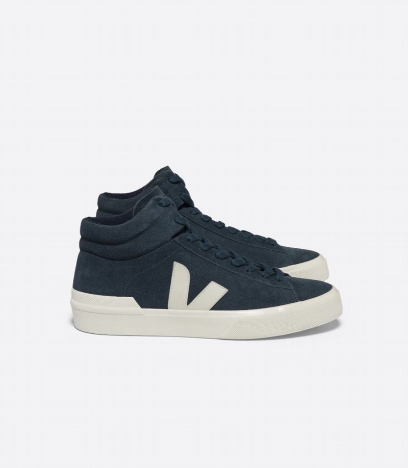 Veja Minotaur Suede Boat Ženske Visoke Tenisice Tamno Plave | GSF479UC