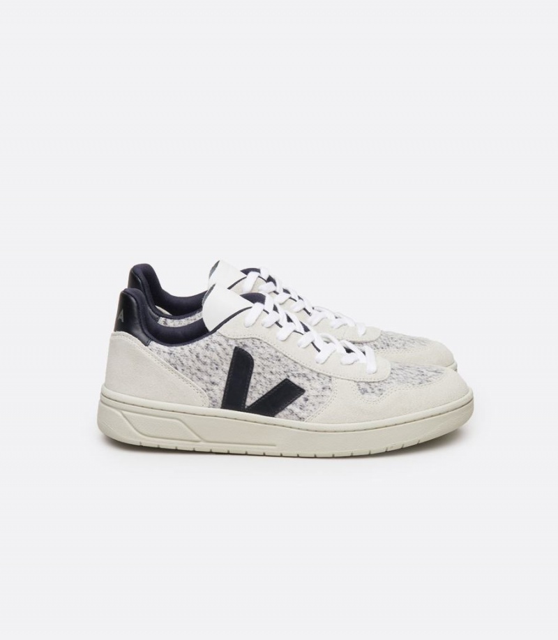 Veja V-10 Flannel Snow Ženske Niske Tenisice Bijele Crne | NHZ9540CF